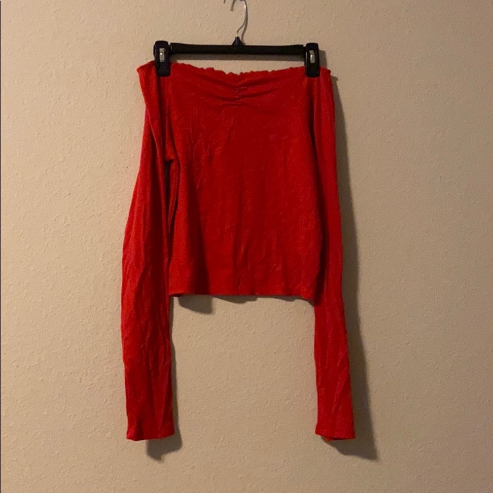 Red off the shoulder top